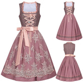 Germany Oktoberfest Green Lace - up Beer Dress Cosplay Costume - Coscosmos